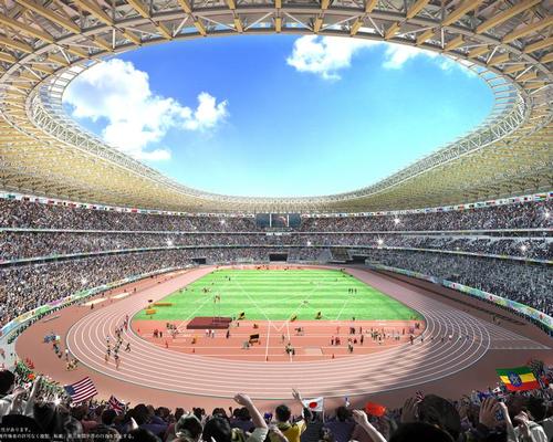 The stadium is expected to be finished by November 2019 / Taisei Corporation, Azusa Sekkei Co., Ltd. and Kengo Kuma and Associates