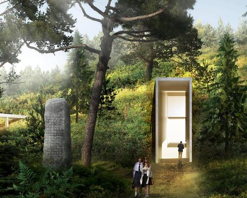 An entrance to the proposed Natural History Museum / Office OU