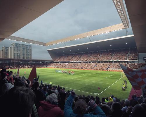 The stadium will be at the heart of a new leisure community in Luton / AndArchitects