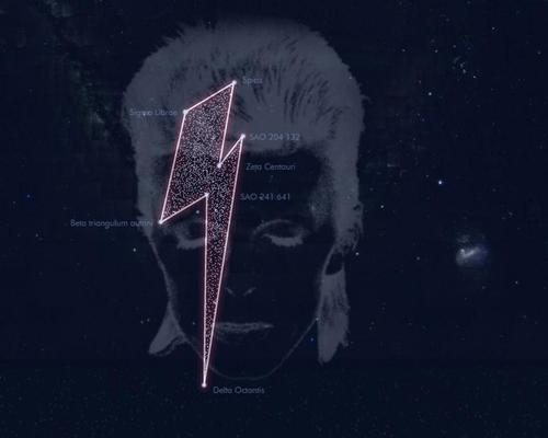 A Belgian radio station registered a new bolt-shaped constellation in honour of the late David Bowie