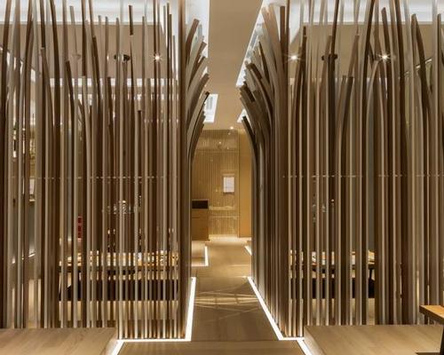 Strip lights evoke rising steam vapour / Golucci International