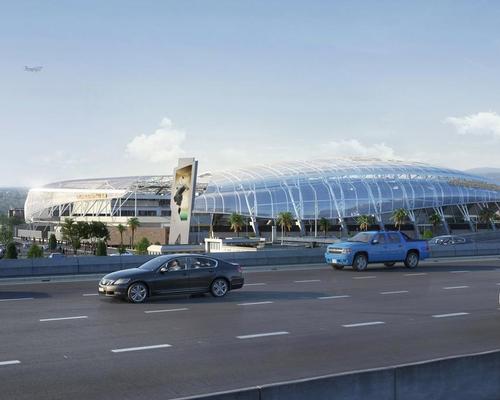 A bubble-like semi-transparent roof is a key design feature / LA FC