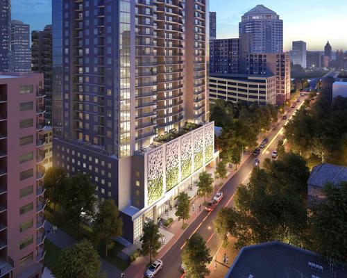The 25-storey Atlanta complex is conceived as an extension of the adjacent Piedmont Park / YOO on the Park