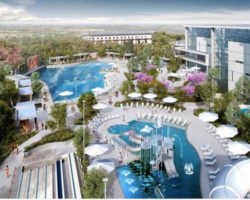 A rendering of the waterpark, which could be built at the Gaylord Opryland Resort and Convention Center in Nashville, Tennessee / Ryman / Blur Workshop