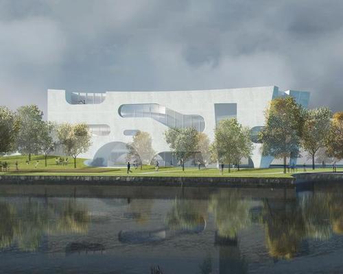 The buildings as 'cloud-like in their porosity and openness' in order to invite the public in
/ Steven Holl Architects