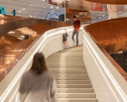 The stairway is built from 160 tons of steel and clad with 10 tons of copper / Adam Mørk