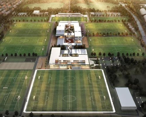 The facility will have 12 FIFA standard football fields, a training hub, a medical centre, a gym and a hotel and apartments / Populous