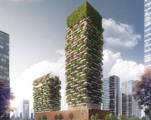 The two towers will be characterised by the interchange of balconies and green tanks to support the greenery / Stefano Boeri Architetti
