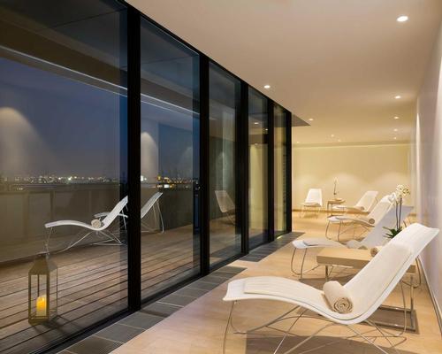 The elb spa features six treatment rooms on the upper floors of the Westin Hamburg, and has views of the spot where the port and city meet on the River Elbe