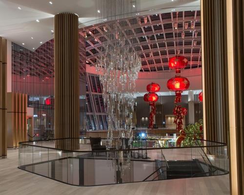 A 30ft chandelier is the centrepiece of the hotel / Studio GAIA