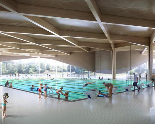 The architecture is inspired by the vision of waves washing ashore, with the building curving 'as if shaped by the force of the ocean and eroded over time' / 3XN