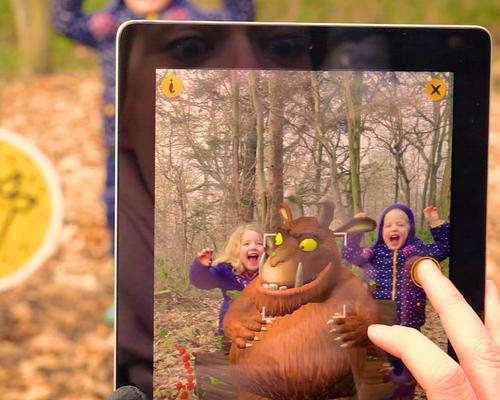 The Gruffalo Spotter app scales up the AR characters to close to life-sized
