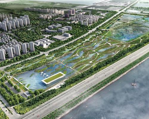 The Lingang Bird Sanctuary will transform an abandoned area into 'a green necklace of new parkland' for the city of Tianjin / McGregor Coxall 