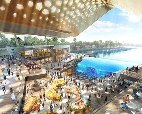 A reflective pool will bookend the development, becoming the focal point for an outdoor dining area / Benoy