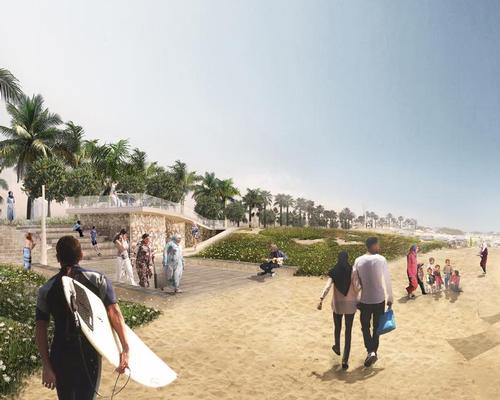 Work on the first phase of the project, a promenade along the Hassan II Mosque and the Ain Diab corniche, is set to begin imminently / Lemay/v2com
