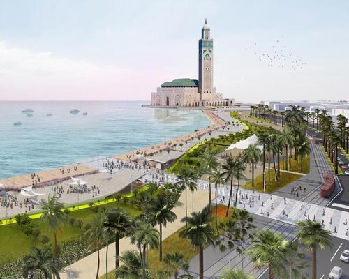 The project is intended to enhance a 5km stretch of Casablanca’s dramatic cliffside pathways and roads, creating 'a layered sensory experience' / Lemay/v2com