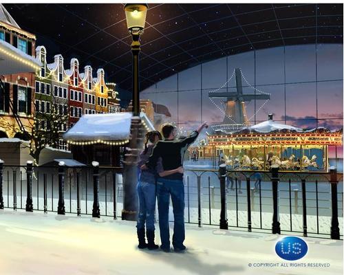 Concept ideas for a winter zone at HollandWorld, a proposed integrated destination and cultural theme park near Amsterdam, the Netherlands / Unlimited Snow