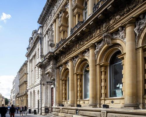 The building, designed by William Bruce Gingell in the early 20th century, has been carefully merged with the Midland Bank site next door / Bristol Harbour Hotel & Spa