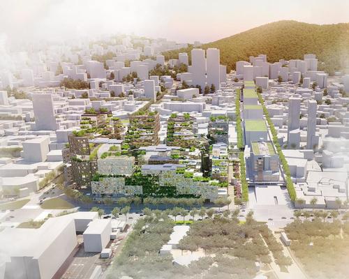 The building mass will be subtly integrated with the surrounding landscape / KCAP 