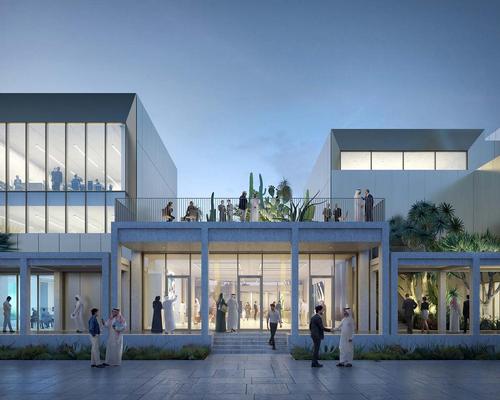 The building's boxes support roof terraces above / Serie Architects