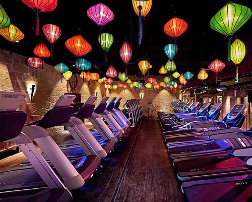 Paper lanterns light up the treadmill area / John Reed