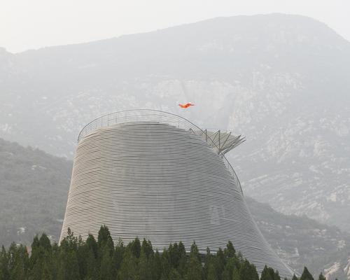 The wind tunnel, developed by manufacturer Aerodium, blasts the monks into the sky / Ansis Starks