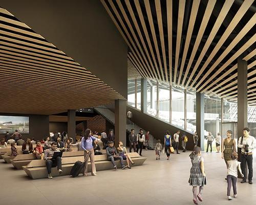 A bright interior space and an external terrace will allow visitors to relax, socialise and look out towards the landscape / Kengo Kuma and Associates