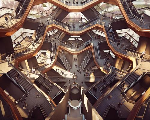 Vessel will be a honeycomb-like structure of 154 interconnecting flights of stairs, 2,400 steps and 80 landings / Forbes Massie