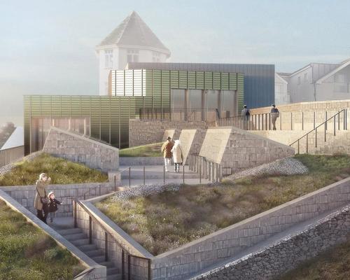 A public garden on the roof will be connected to the cliff above and the beach below / Jamie Fobert Architects