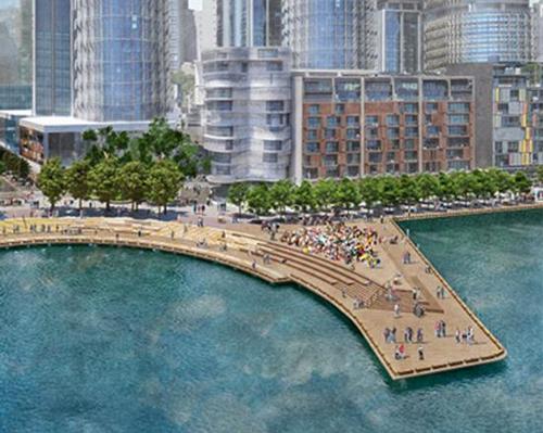 An expanded waterfront walkway and a public pier will feature / Barangaroo Delivery Authority