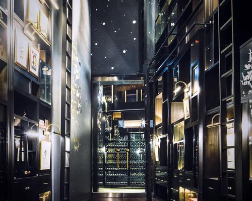 At the heart of the restaurant is a 16m high wine wall, described by the designer as 'a marvel to behold'