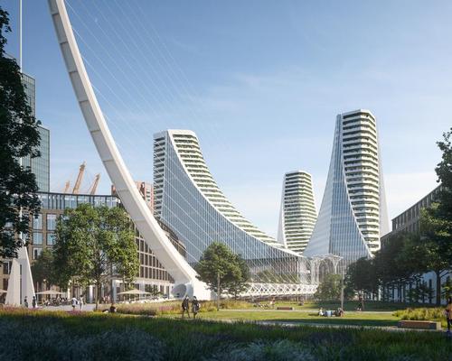 Calatrava’s vast Peninsula Place will serve as the gateway to London's new Greenwich Peninsula district / Uniform
