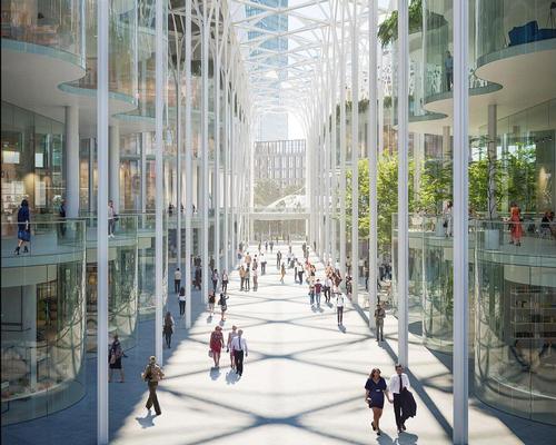 Peninsula Place’s 80ft-high Galleria will feature a range of pavement cafés, shops and restaurants / Uniform