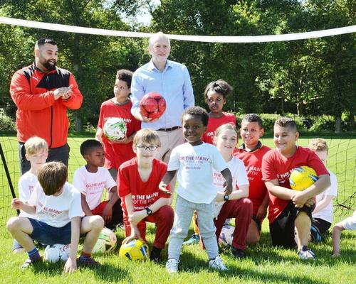 Labour leader Jeremy Corbyn reveals the party's policy to move money from the Premier League to grassroots sport / John Stillwell/PA Wire/PA Images