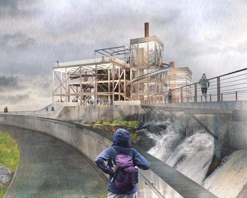 The infrastructure will be opened up and integrated into the new riverwalk / Snøhetta 