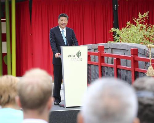 Chinese President Xi Jinping delivers a speech at the opening ceremony of the Panda Garden / Ma Zhancheng/Xinhua News Agency/PA Images
