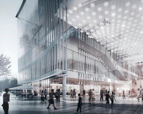 The façade is composed of vertical shading devices to filter sunlight at different angles / Atelier Global