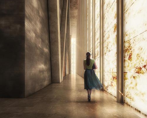 Daylight will illuminate the interior of the Perelman Performing Arts Center through the marble façade / Luxigon