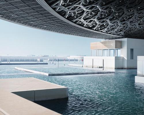 Water is a key part of the Nouvel-designed building, with a system based on ancient Arabic engineering being used to allow water to flow between the outer areas of the museum and to the galleries inside / Mohamed Somji