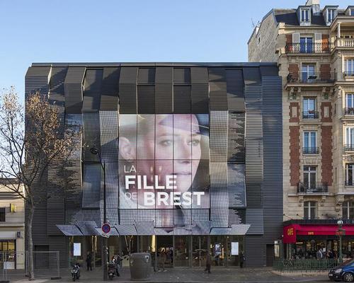 gautrand recently restored the historic Gaumont-Alésia cinema in Paris into a cultural hub with an eye catching ‘pixelated’ LED facade / Courtesy of Manuelle Gautrand Architecture