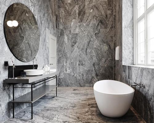 The bathrooms are outfitted in Bardiglio Nuvolato marble / Design Hotels