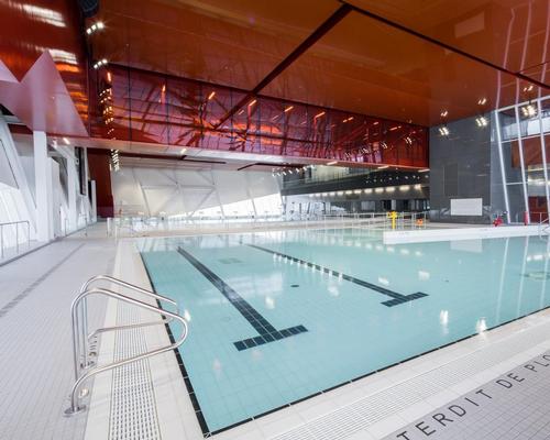 The facility houses an indoor football pitch, two swimming pools, a gymnastics palestra and a multi-purpose events hall