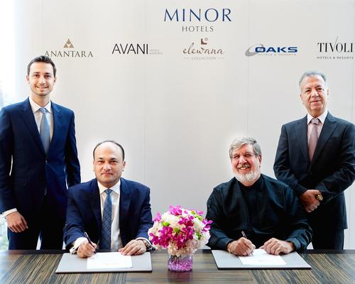 From left to right: Yasin Munshi, development director of Minor Hotels; Maher Chaabane, chair, Groupe Chaabane; William Heinecke, chair, Minor International; Borhane Snoussi, head of hospitality, Groupe Chaabane