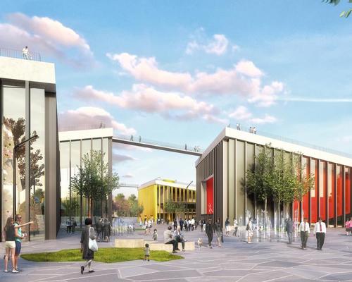 The buildings will have activated roofs, linked together by pedestrianised bridges 'creating a second city layer' / MVRDV