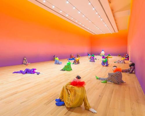 <i>Vocabulary of Solitude</i>, a large room filled with a collection of clowns doing a variety of activities is part of Swiss-born artist Ugo Rondinone’s retrospective of work / Miami Bass