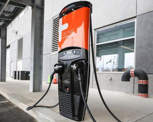 Stadium parking includes EV charging stations for up to 48 electric cars / HOK