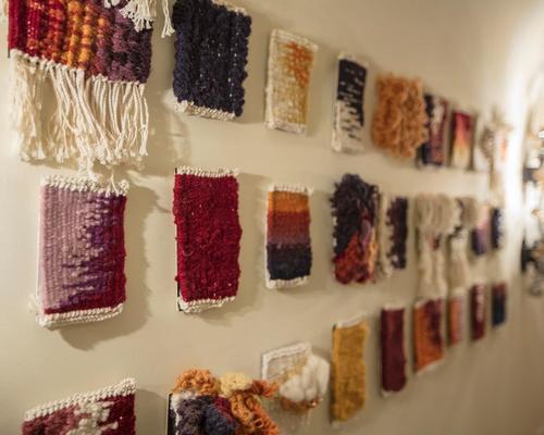 Emma Nicole Straw’s landscape-inspired tapestries adorn the walls of the spa's Tapestry Room / No. 15 Great Pulteney