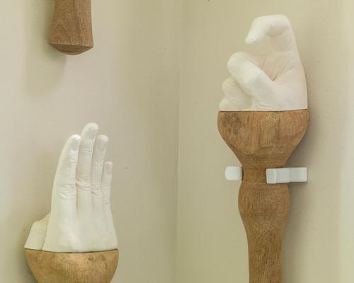 Hand sculptures create an interesting feature in the Pottery Room / No. 15 Great Pulteney