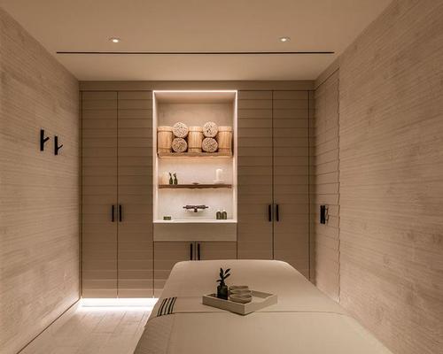 Designed by Spencer Fung Architects, the 5,000sq ft (465sq m) spa houses nine treatment rooms / Bamford Haybarn Spas