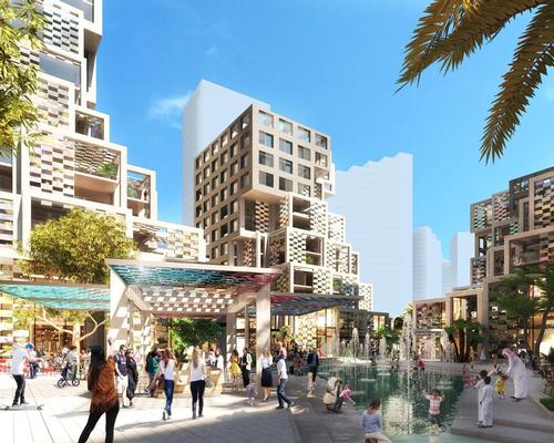 MVRDV’s towers are described by the practice as 'an erupted valley' designed to 'create a village-like feel with distinct spaces, pocket gardens and roof decks' / MVRDV
